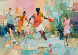 Match de basket aux couleurs vives sur Niklas Maximilian