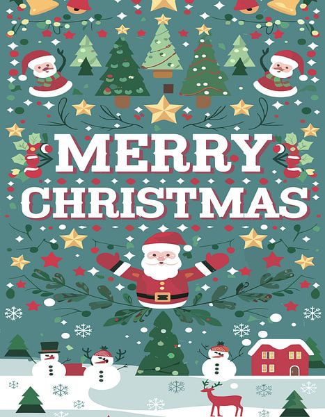 Frohe Weihnachten Claus Wintergrün von Art Kingdom