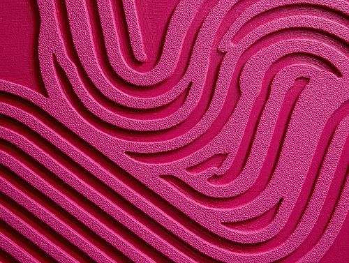 Rose relief | Magenta lignes ondulées relief