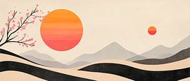 Evening landscape with two suns by Poster Art Shop