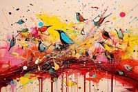 Penguins busy Drawing | Abstract painting