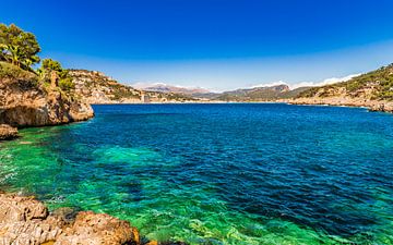 Idyllischer Blick auf Port de Andratx, schöne Bucht am Meer auf Mallorca von Alex Winter