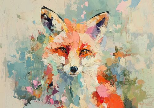 Portrait de renard dans des tons abstraits