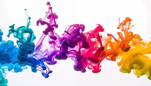 inkt in water kleurrijk panorama