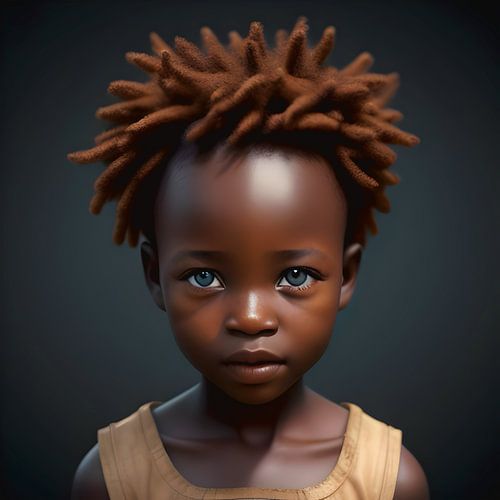 Afrikaans kindje, octane render portret