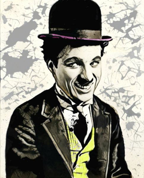 Motiv Charlie Chaplin Splash - Yellow by Felix von Altersheim