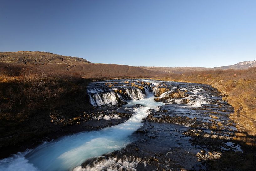 Beautiful Turquoise Bruarfoss Waterfall, Iceland by Frank Fichtmüller