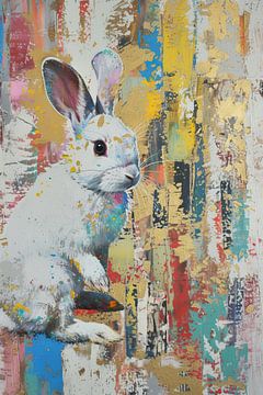 Malerei Kaninchen Bunt von Kunst Laune