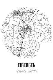 Eibergen (Gelderland) | Landkaart | Zwart-wit van Stad & Wand