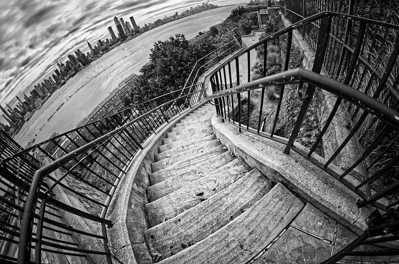 Downstairs to New York - Industrial by Marlika Art