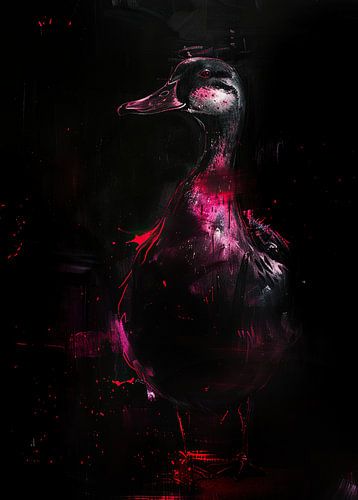 Peinture d'un canard fluo