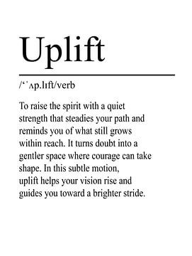 Uplift Definition - White by WordsThatInspire