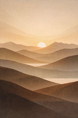 Een rustige zonsopgang in zachte lagen