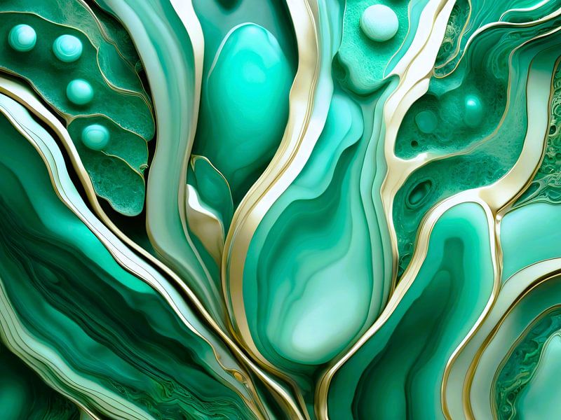 Gold veins: Digital homage to green minerals by A.D. Digital ART