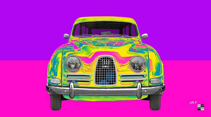 Saab 95 estate Pop Art by aRi F. Huber