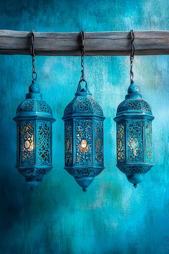 Blauwe fakkels in het licht