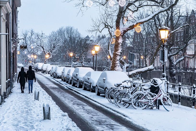 Sneeuw op de Oudegracht in Utrecht van De Utrechtse Internet Courant (DUIC)