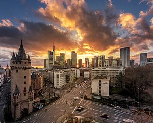 Frankfurt am Main City, blick über eine Straße