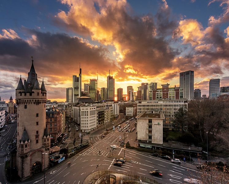 Frankfurt am Main, uitzicht over een straat van Fotos by Jan Wehnert