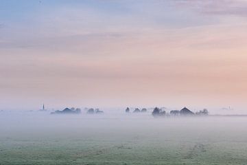 Wormer shrouded in mist by Pieter Struiksma