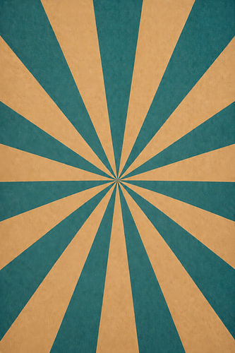 Retro Strahlen Poster in Türkis und Beige von DesignDoodle