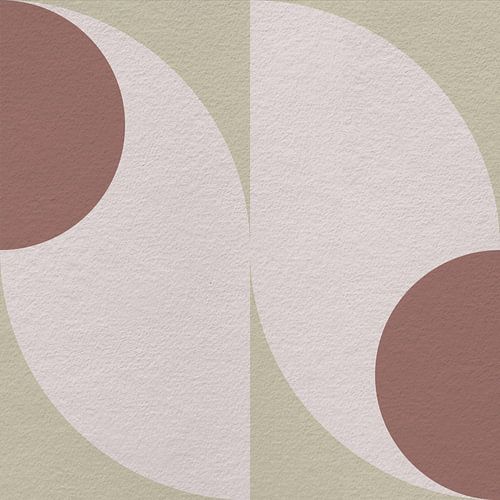 Moderne abstracte minimalistische kunst met geometrische vormen in retrostijl in beige