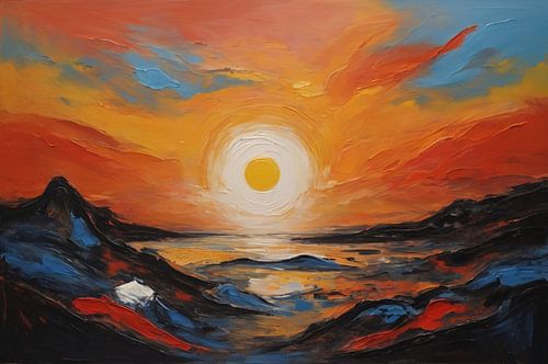 Zonsondergang Asger Jorn stijl