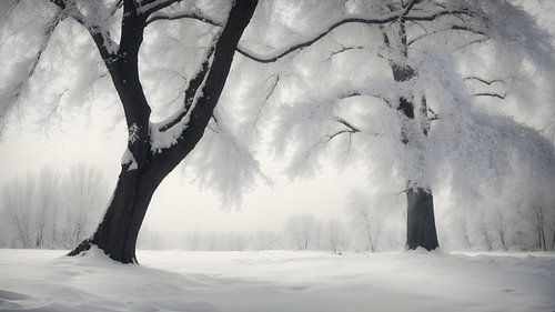 Bomen in de sneeuw