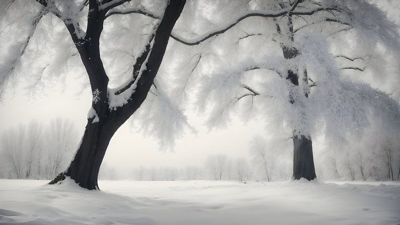 Trees in the snow by Anton de Zeeuw