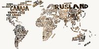 Wereldkaart typography
