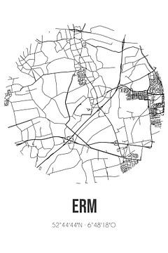 Erm (Drenthe) | Landkaart | Zwart-wit van Rezona