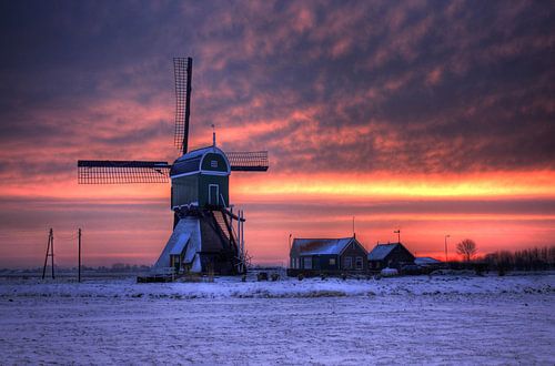 Lichtshow bij de windmolen