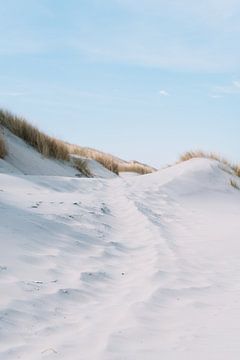 Rustgevende duinen met blauwe lucht van Sanne van Heukelum