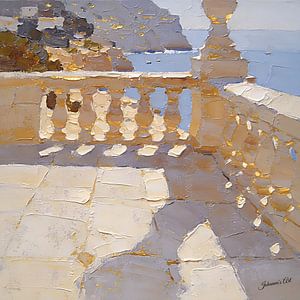 Eine Terrasse in goldener Stille