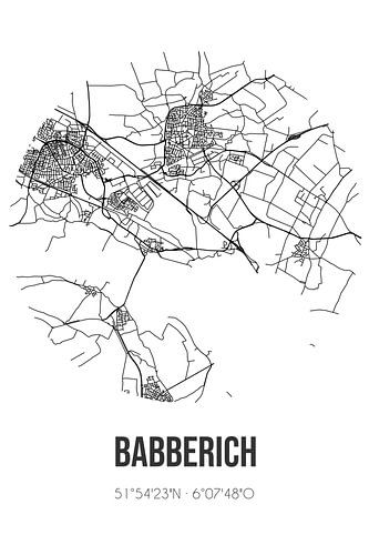Babberich (Gelderland) | Landkaart | Zwart-wit