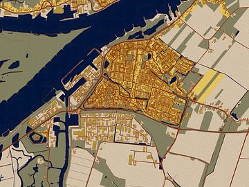Karte von Werkendam im Stil von Gustav Klimt von Maporia
