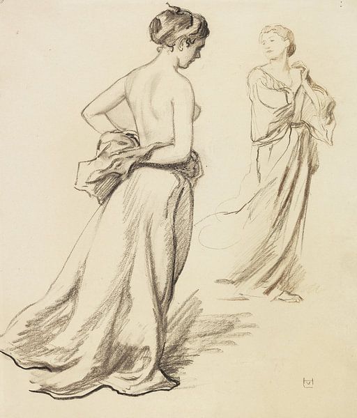 Oben-ohne-Frauen mit Gewandstudien, LUDWIG VON HOFMANN, ca. 1919 von Atelier Liesjes