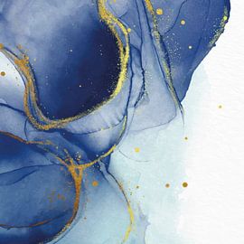 Digitales Aquarell mit Goldakzenten