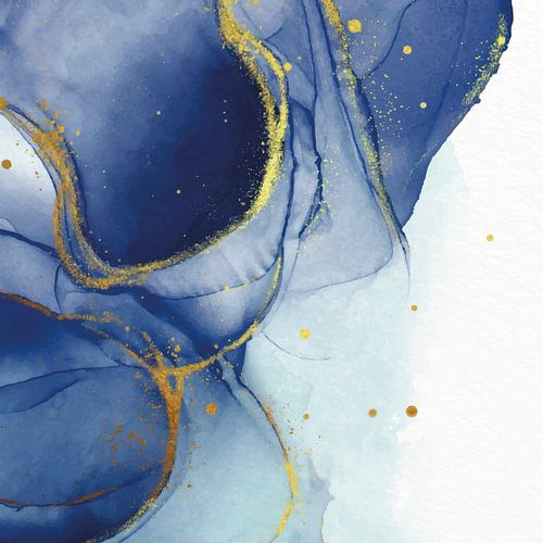 Digital Watercolour with Gold Accents