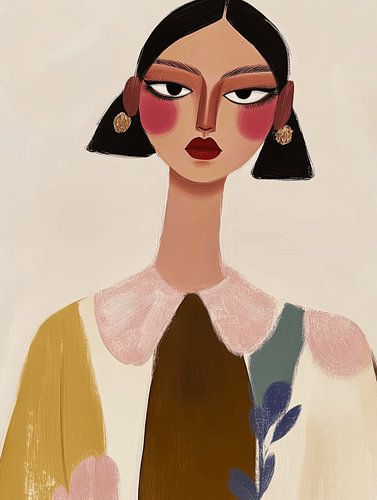 Modern portret, hippe illustratie