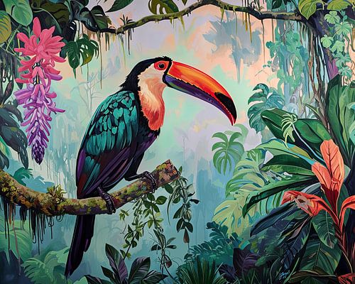 Peinture d'un toucan