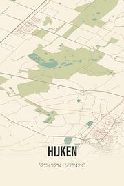 Vintage map of Hijken (Drenthe) by Prints of Place