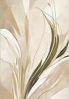 Abstract leaf shapes in neutral tones
