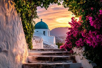 Santorini at sunset by Poster Art Shop
