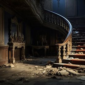 Verwaiste Stufen: Spuren der Vergangenheit in einer verlassenen Villa von Peter Balan