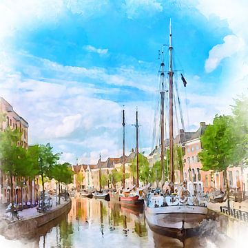 Kanal im Zentrum von Groningen.