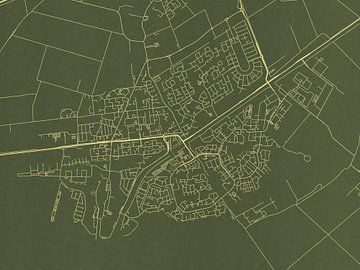 Kaart van Hellevoetsluis in Groen Goud van Map Art Studio