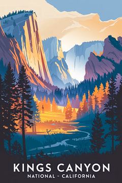 Kings Canyon, Californië van Poster Art Shop