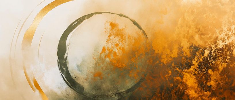 Abstrakte Farbexplosion in Erdtönen von Poster Art Shop