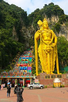 Lord Murugan and Stairs to Batu Caves Temple 2 by kall3bu